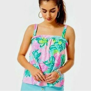 Lilly Pulitzer Tropical Pink and Green Tank Top
